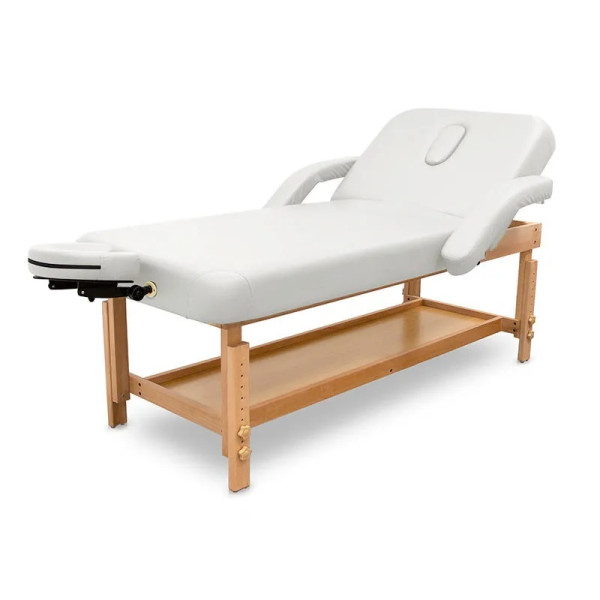 Επαγγελματικό Κρεβάτι Harmony 2 White Luxury Spa Μασάζ Αισθητικής Φυσικοθεραπείας Σταθερό Ξύλινο 